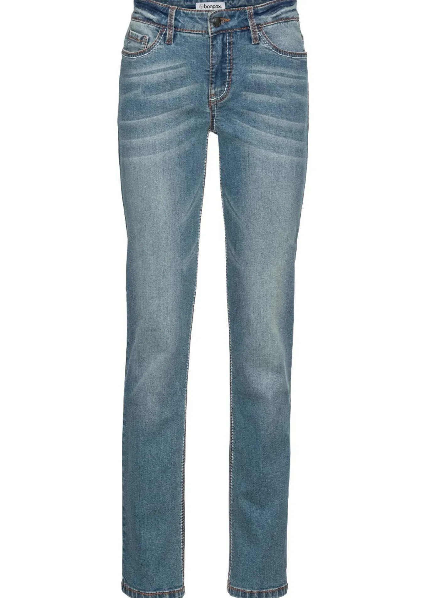 Vaqueros straight, mid waist, elásticos