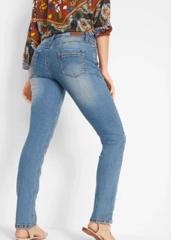 Vaqueros straight, mid waist, elásticos