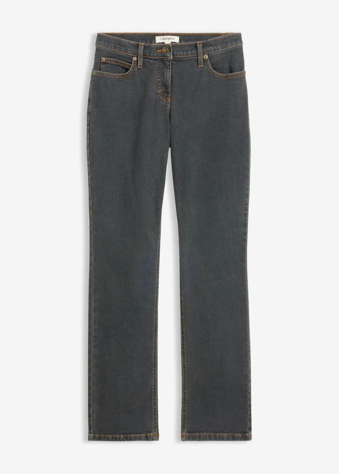 Vaqueros straight, mid waist, elásticos