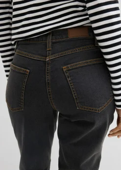 Vaqueros straight, mid waist, elásticos