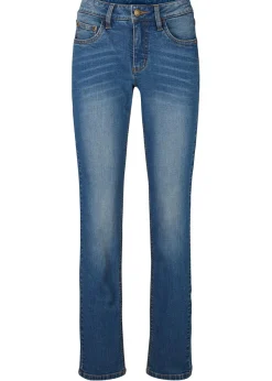 Vaqueros straight, mid waist, elásticos