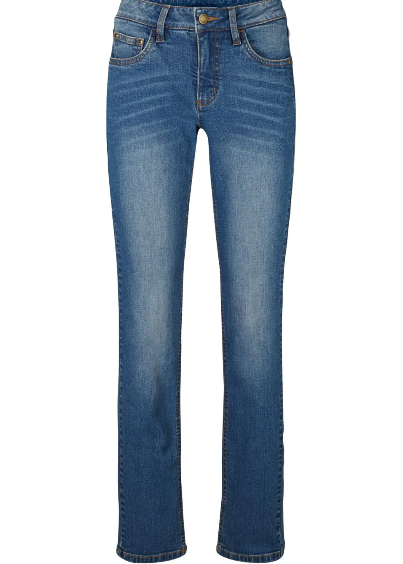 Vaqueros straight, mid waist, elásticos