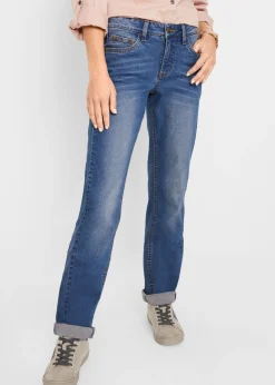 Vaqueros straight, mid waist, elásticos