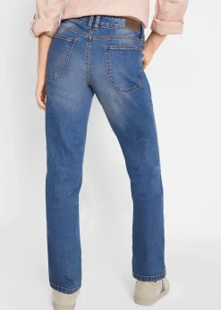 Vaqueros straight, mid waist, elásticos