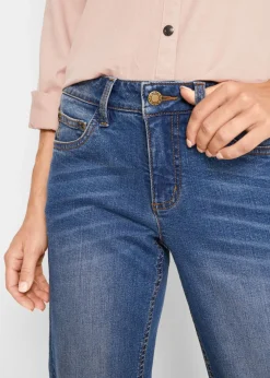 Vaqueros straight, mid waist, elásticos