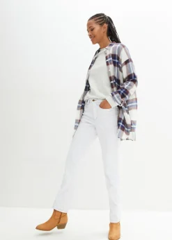 Vaqueros straight, mid waist, elásticos