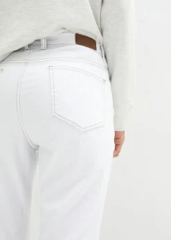 Vaqueros straight, mid waist, elásticos