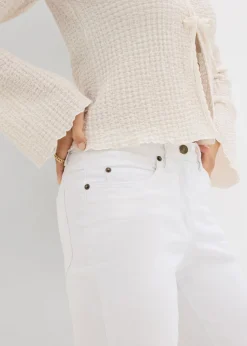 Vaqueros straight, mid waist, elásticos