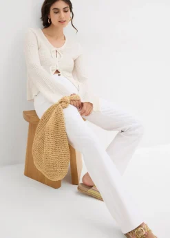 Vaqueros straight, mid waist, elásticos