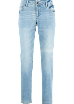 Vaqueros straight, mid waist, elásticos
