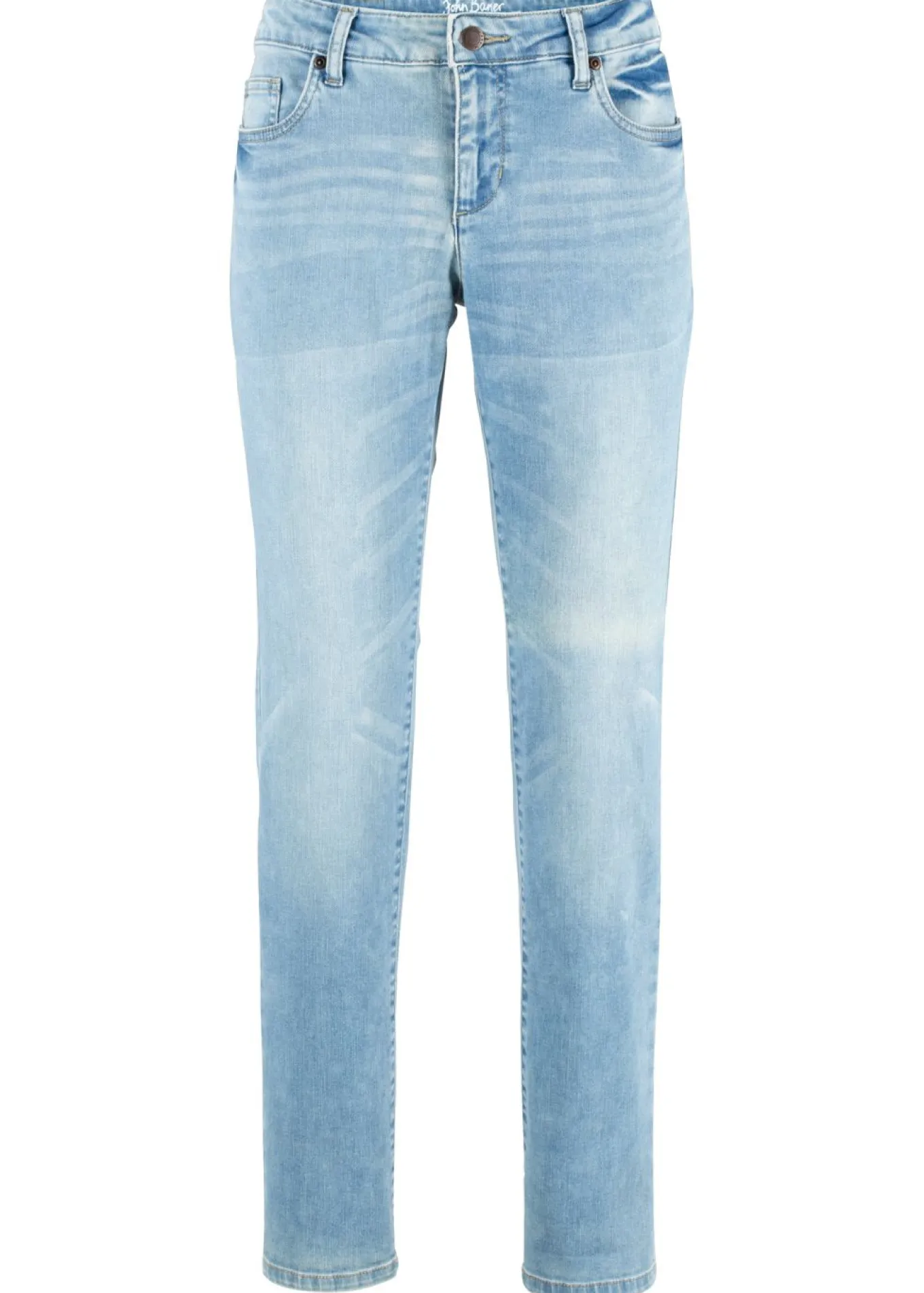Vaqueros straight, mid waist, elásticos