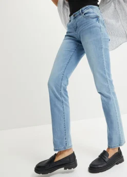 Vaqueros straight, mid waist, elásticos