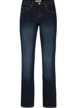 Vaqueros straight, mid waist, elásticos