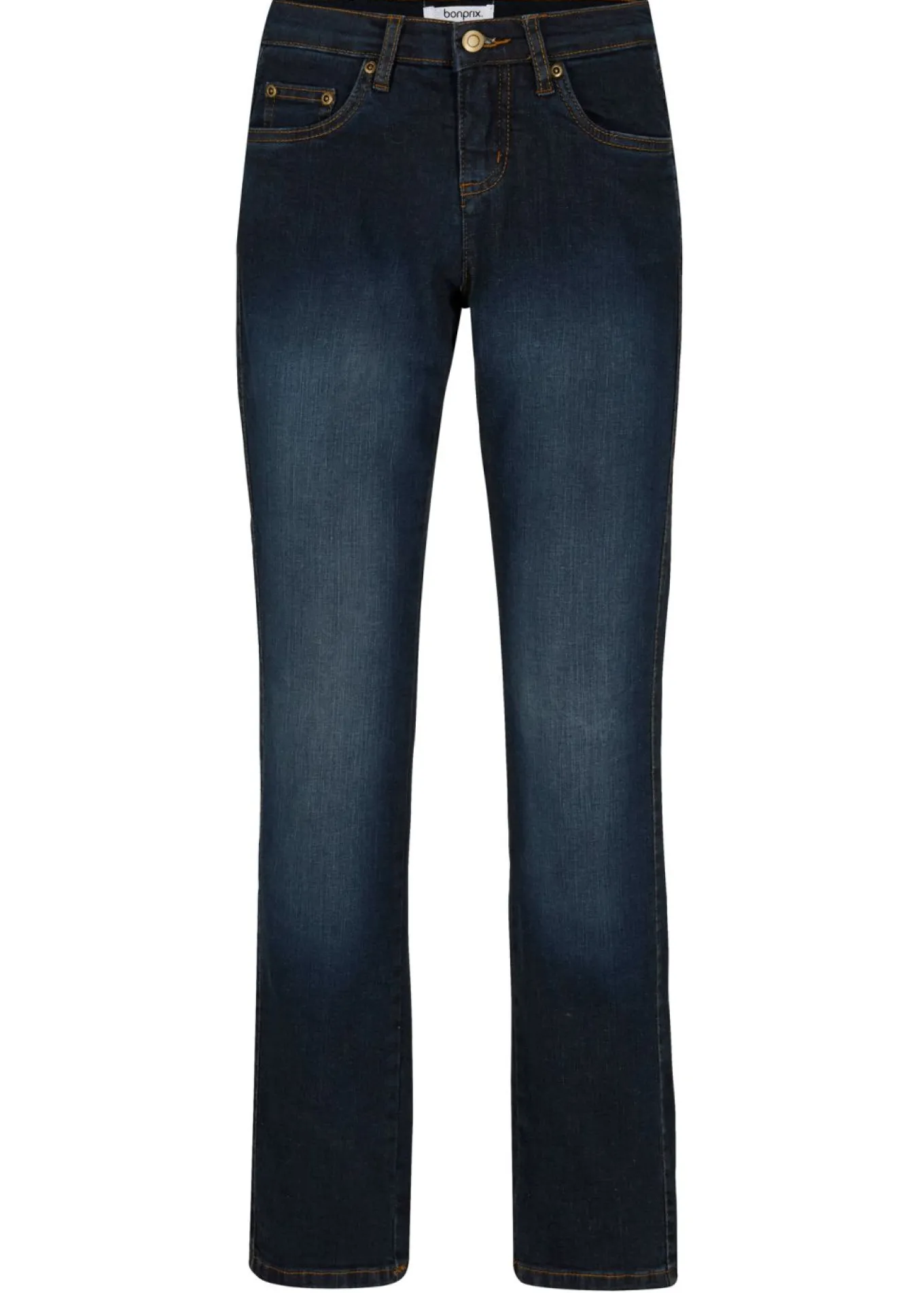 Vaqueros straight, mid waist, elásticos