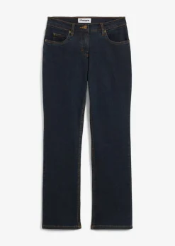 Vaqueros straight, mid waist, elásticos