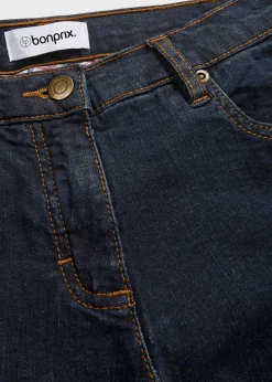 Vaqueros straight, mid waist, elásticos
