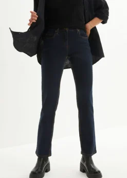 Vaqueros straight, mid waist, elásticos