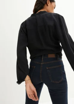 Vaqueros straight, mid waist, elásticos