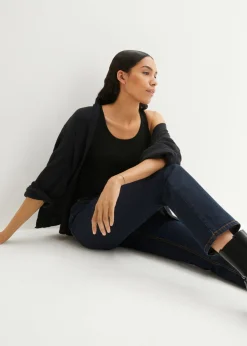 Vaqueros straight, mid waist, elásticos