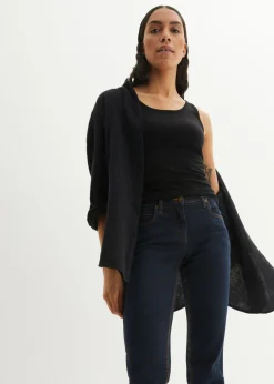 Vaqueros straight, mid waist, elásticos