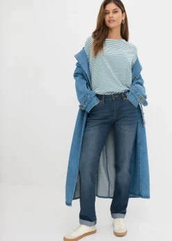 Vaqueros straight, mid waist, elásticos