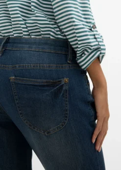 Vaqueros straight, mid waist, elásticos