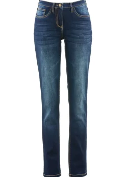Vaqueros straight, mid waist, elásticos
