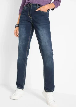 Vaqueros straight, mid waist, elásticos