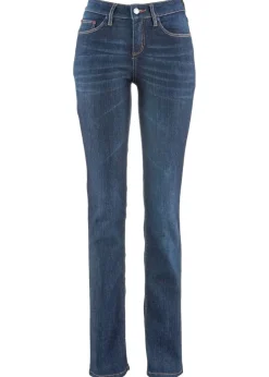 Vaqueros straight, mid waist, elásticos