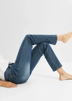 Vaqueros straight, mid waist, elásticos
