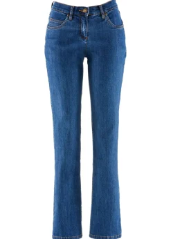 Vaqueros straight, mid waist, elásticos