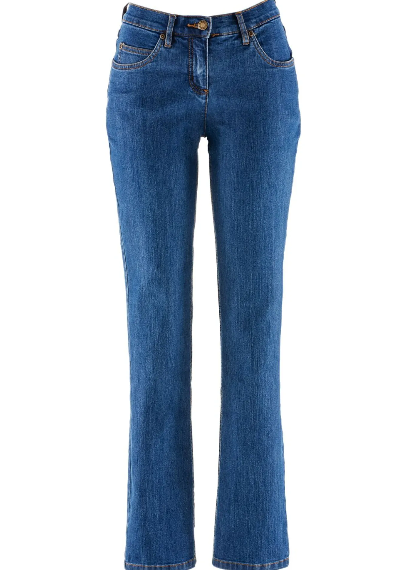 Vaqueros straight, mid waist, elásticos