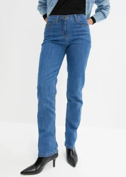 Vaqueros straight, mid waist, elásticos