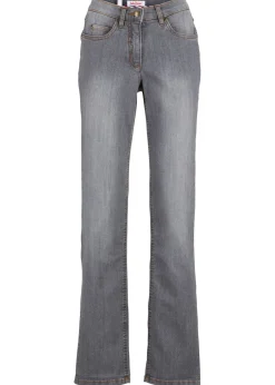 Vaqueros straight, mid waist, elásticos