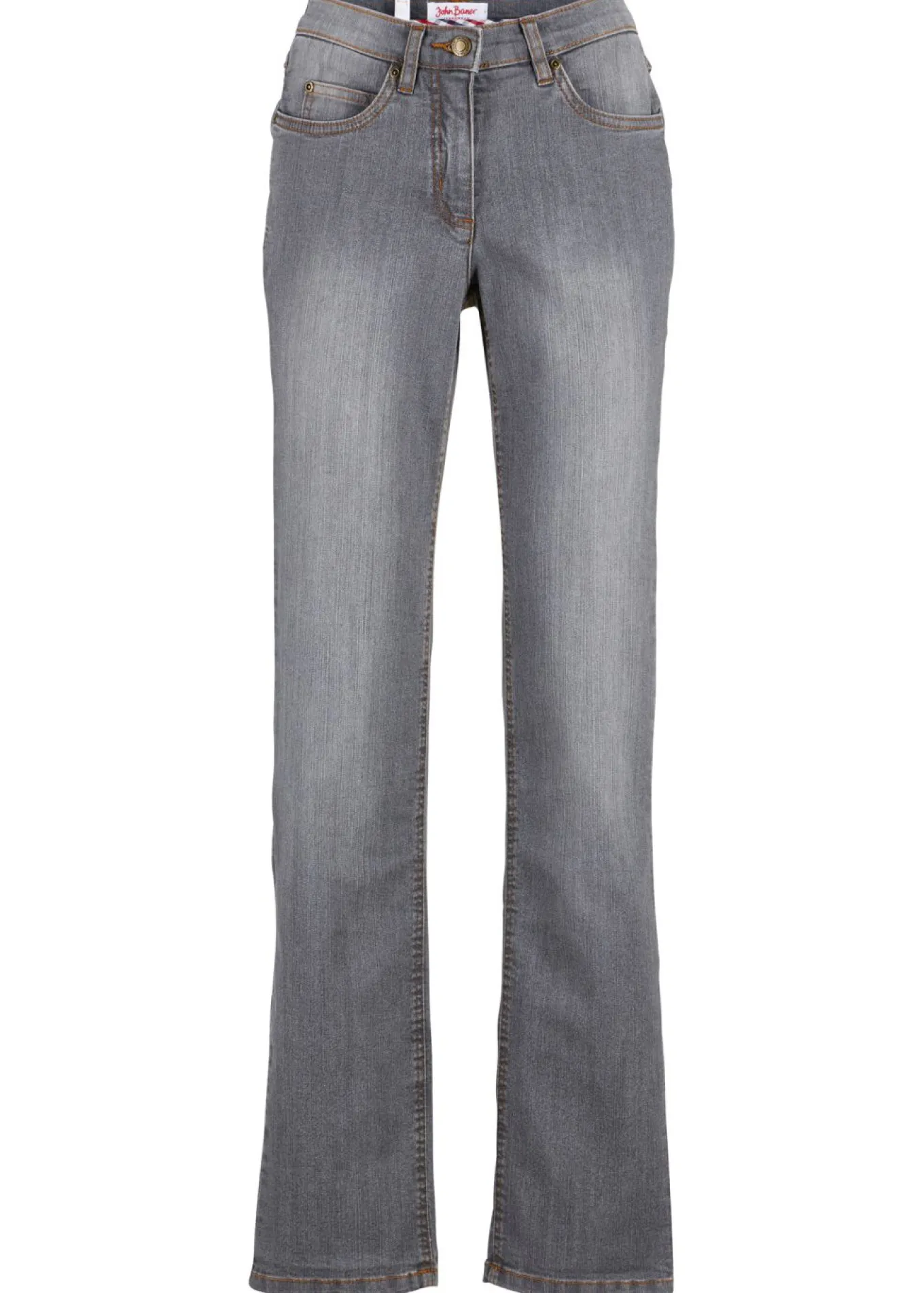 Vaqueros straight, mid waist, elásticos