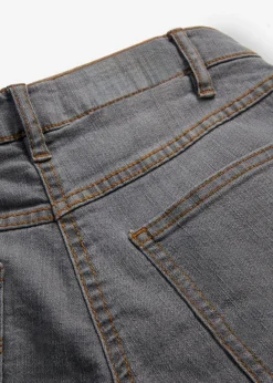 Vaqueros straight, mid waist, elásticos