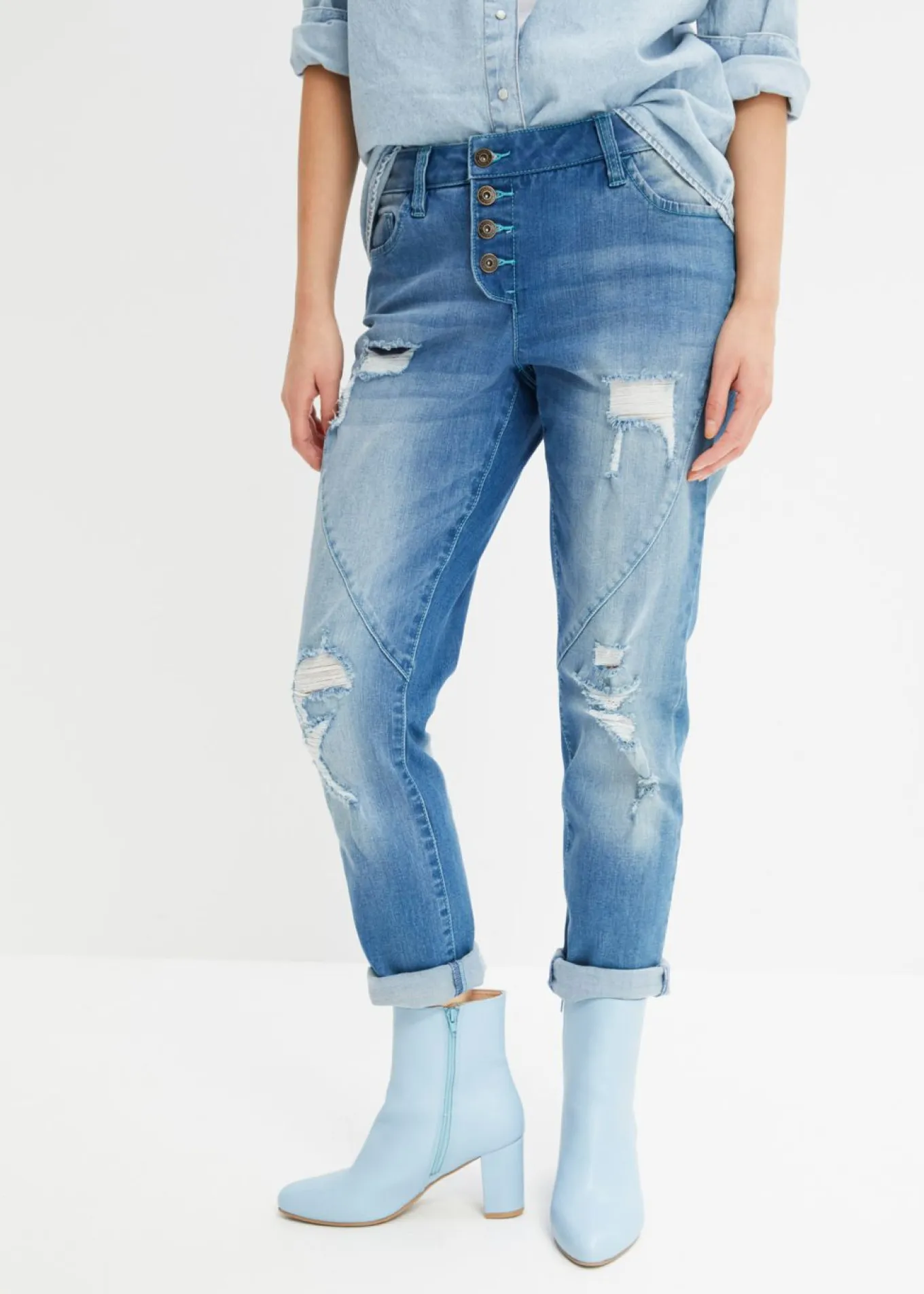 Vaqueros tipo boyfriend, mid waist