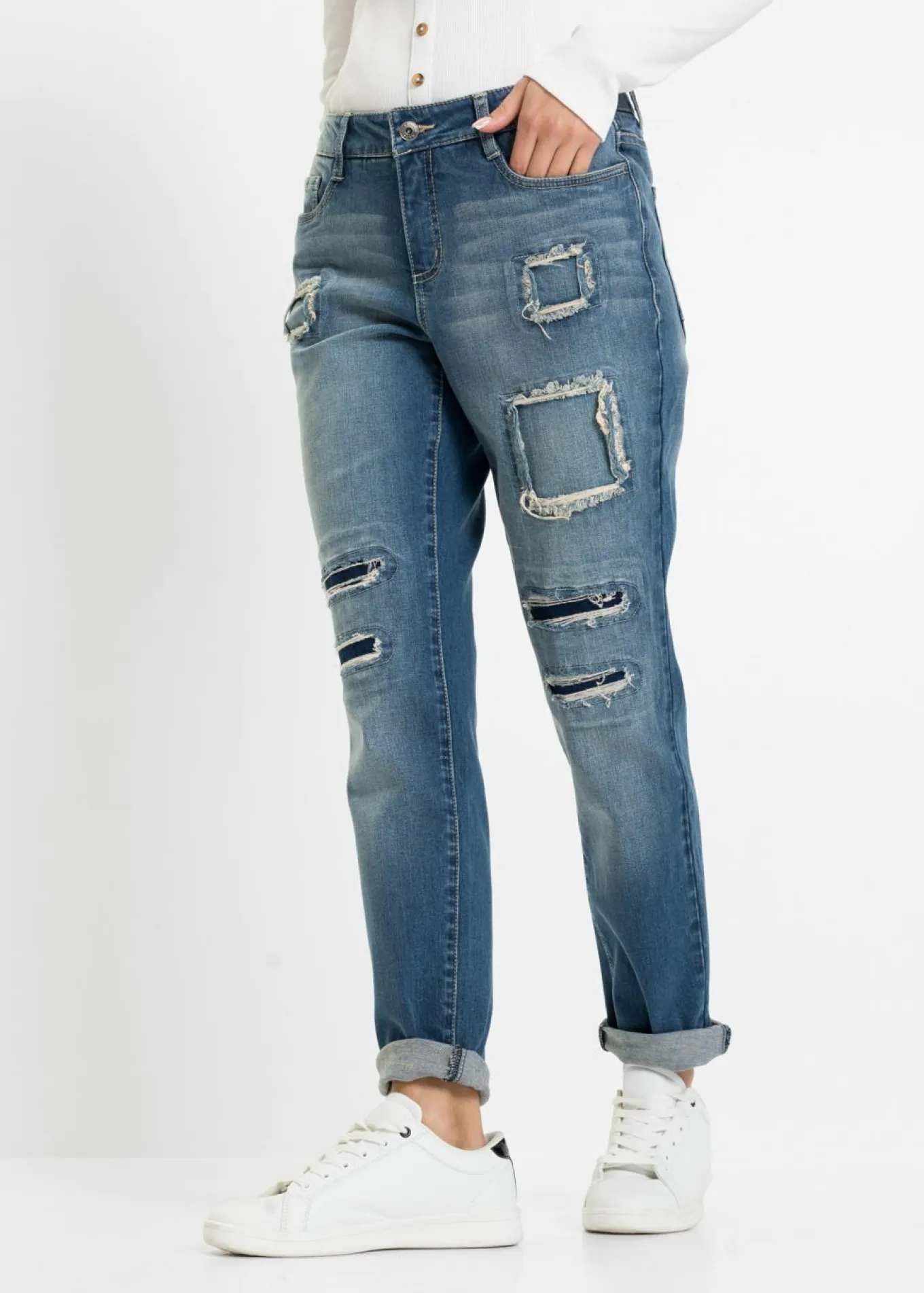 Vaqueros tipo boyfriend, mid waist