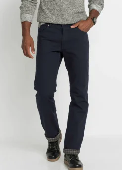 Vaqueros térmicos classic fit, con forro suave de franela, straight