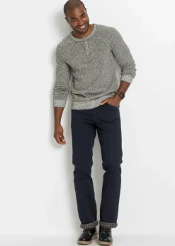 Vaqueros térmicos classic fit, con forro suave de franela, straight