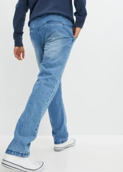 Vaqueros térmicos con corte recto, forro de franela y diseño recto