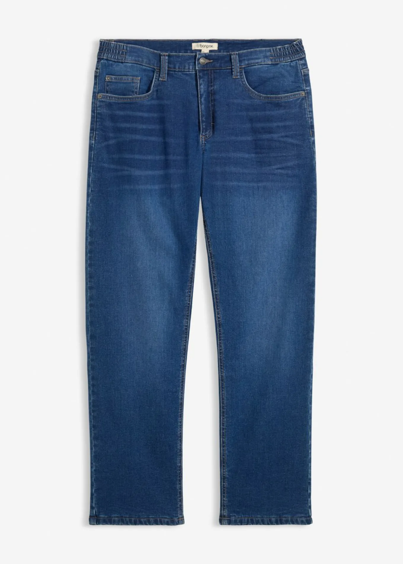 Vaqueros térmicos elásticos con corte informal, cinturilla cómoda y diseño recto