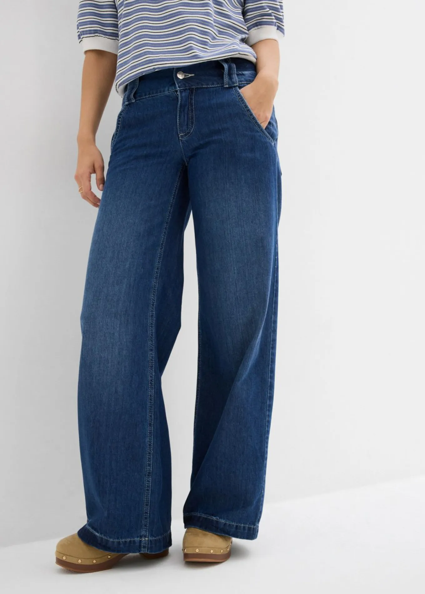 Vaqueros wide-leg, high waist, súper suaves