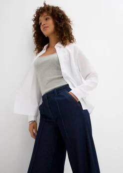 Vaqueros wide-leg, high waist, súper suaves