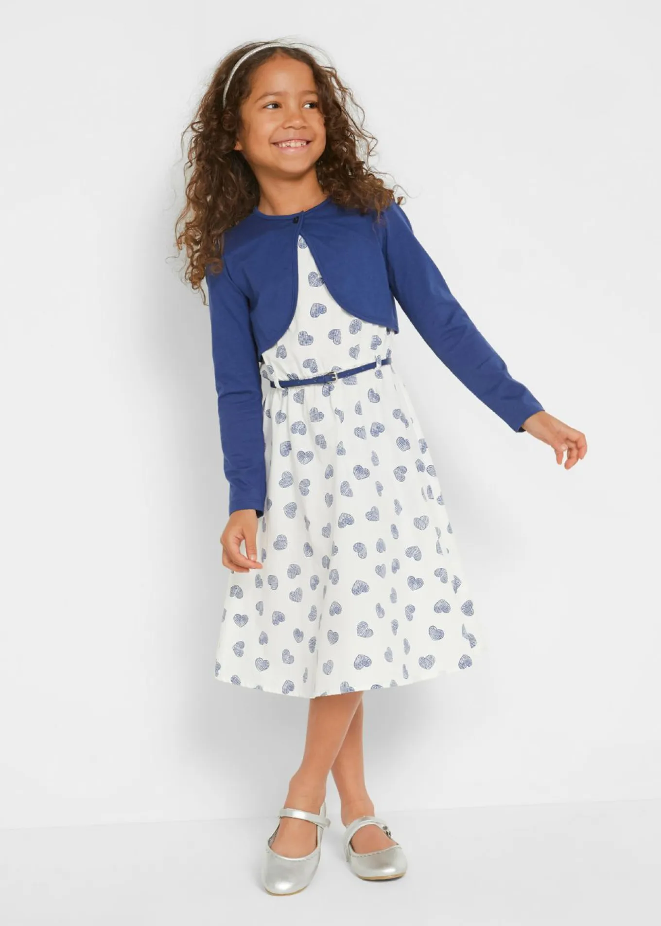 Vestido + bolero + cinturón (3 piezas)