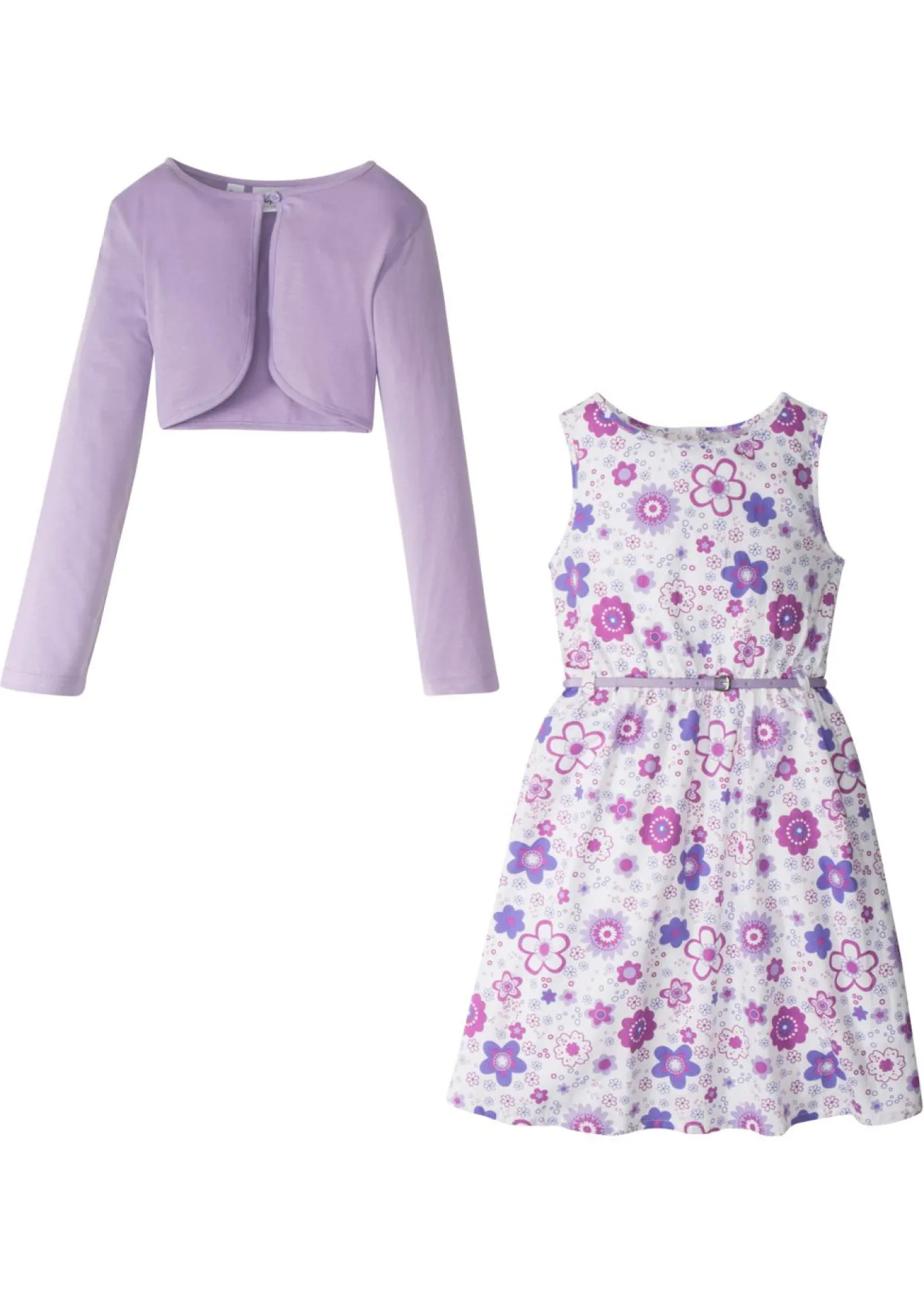 Vestido + cinturón + bolero (conjunto de 3 piezas)