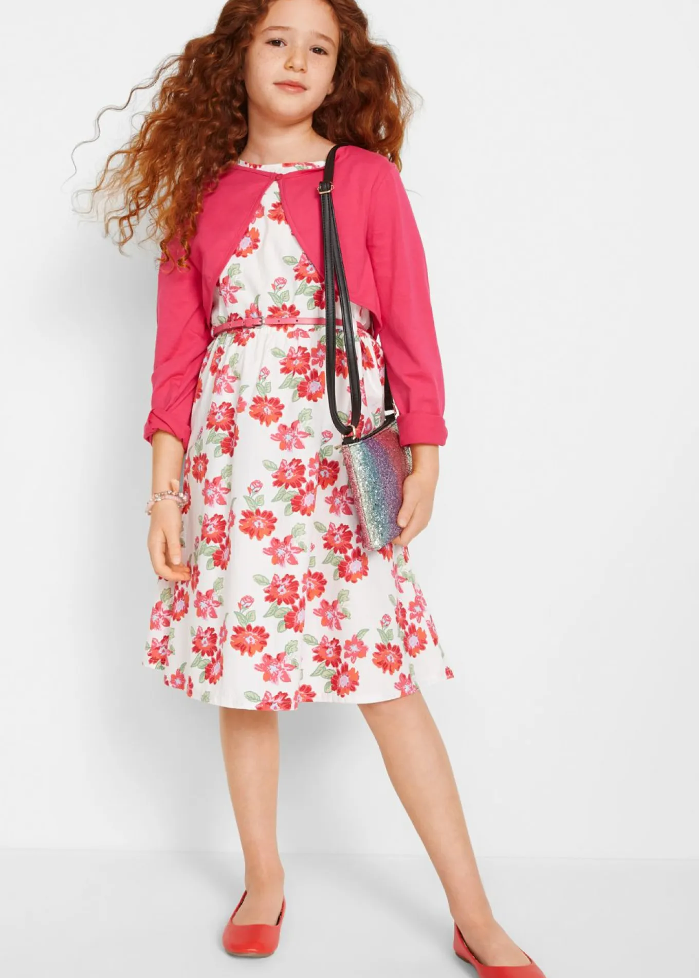 Vestido + cinturón + bolero para niñas (3 piezas)