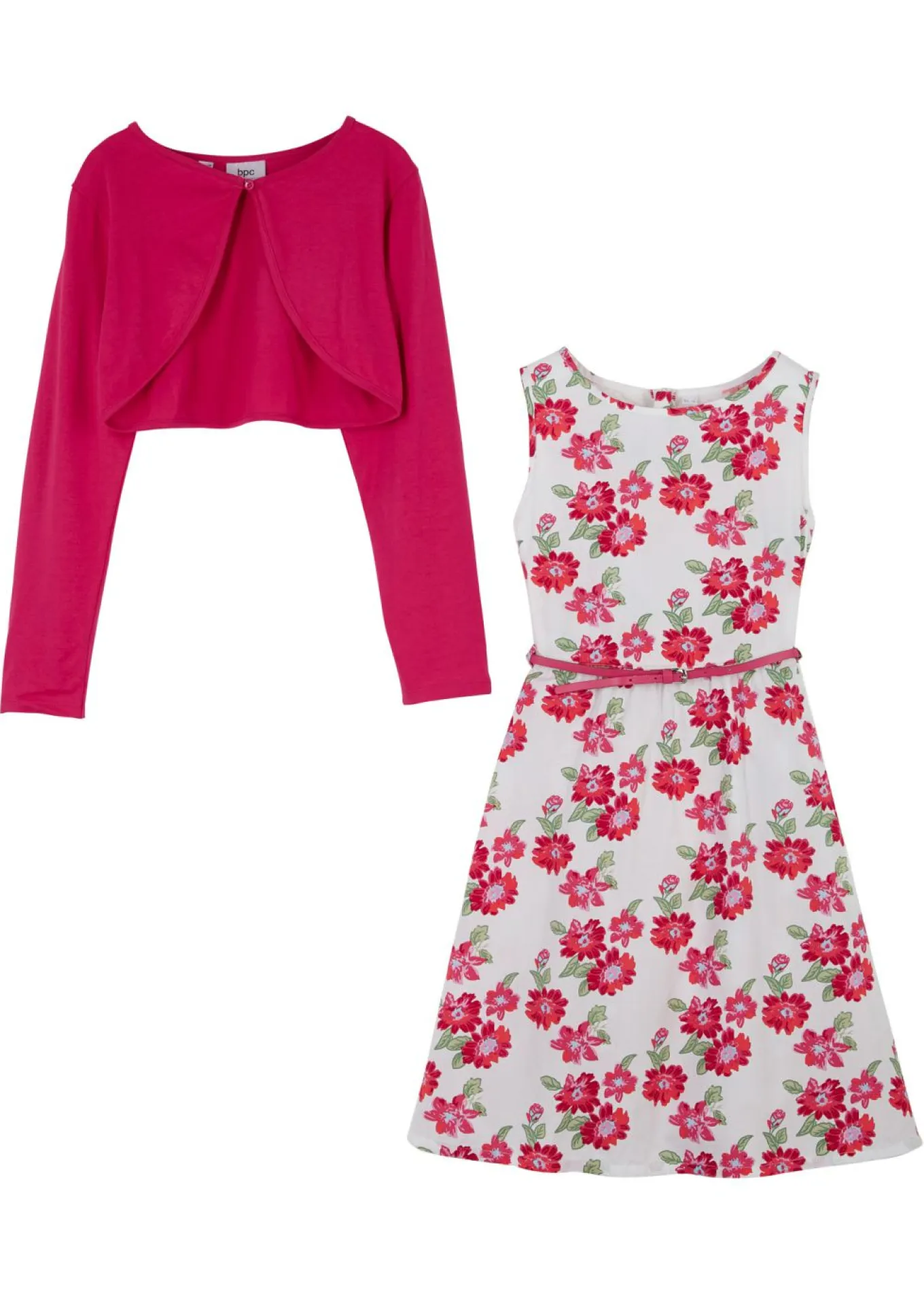 Vestido + cinturón + bolero para niñas (3 piezas)