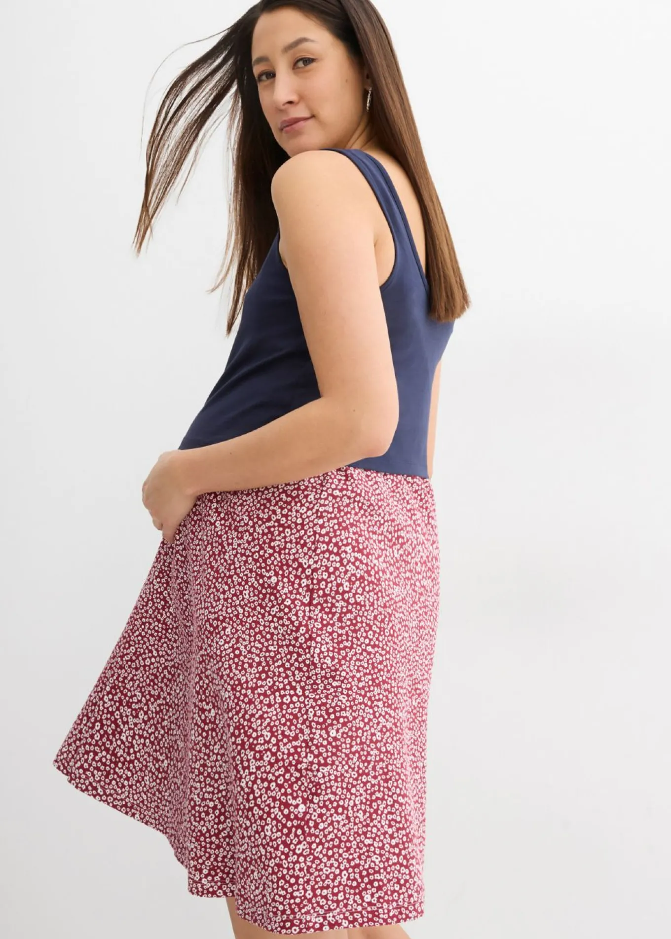 Vestido 2 en 1premamá y de lactancia de punto de algodón orgánico