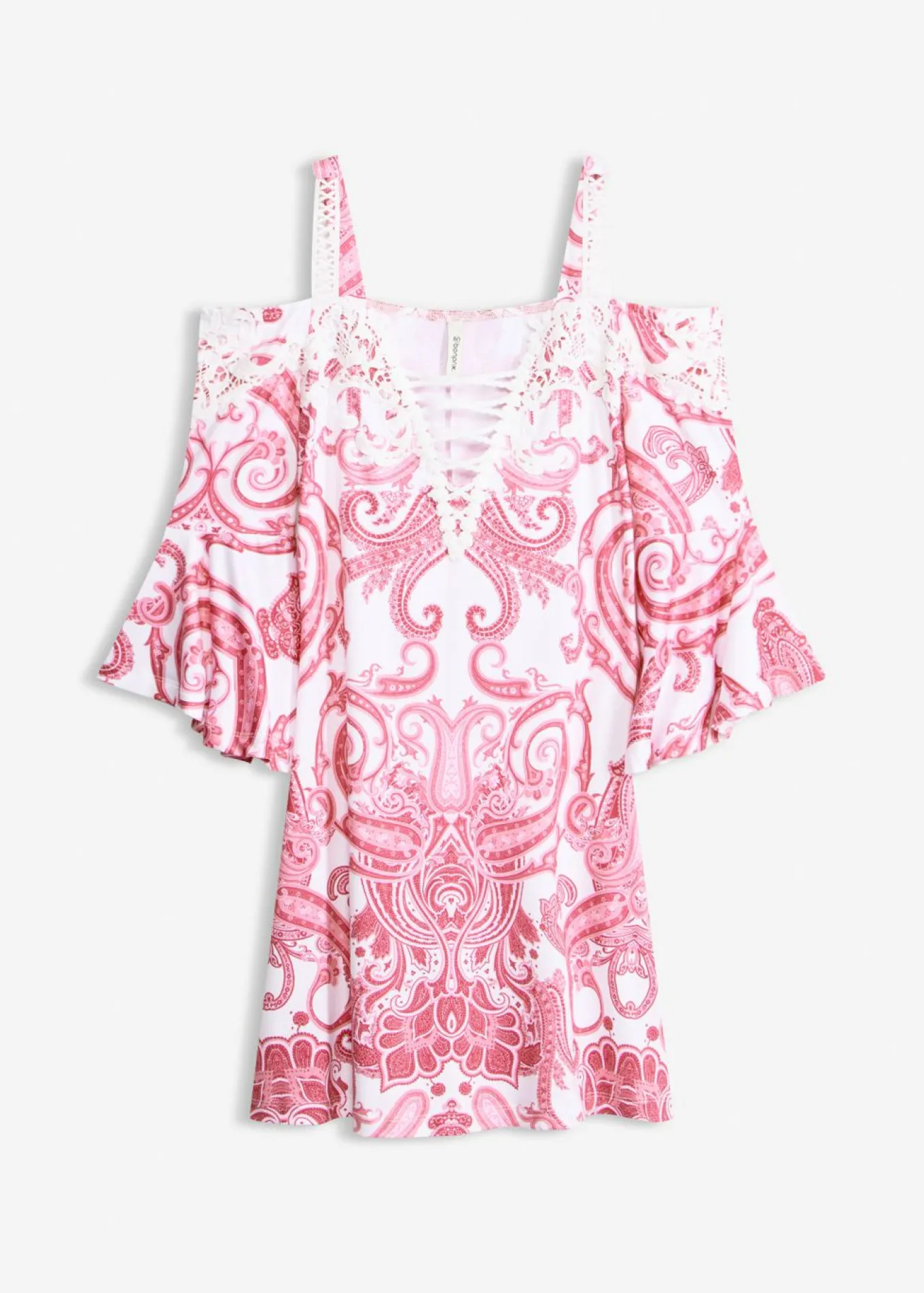 Vestido acampanado con escote bañera